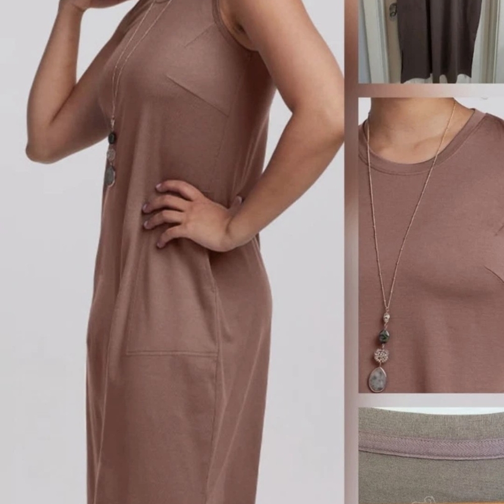 Merino Wool (Woolx) Sleeveless Brown Dress